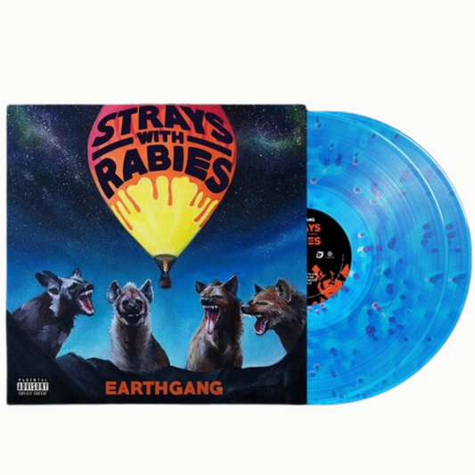 Earthgang - Strays with Rabies - Clear + Cobalt & Neon Coral