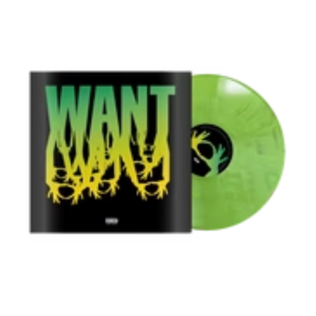 3OH!3 - Want (15 Year Anniversary Edition) - Puke Green - Signed/Autographed Lyrics