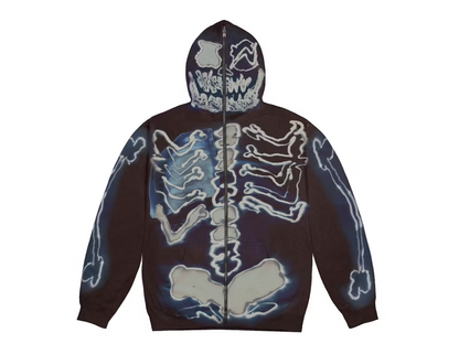 Travis Scott - Cactus Jack For Fragment Skeleton Graffiti Full Zip Hoodie