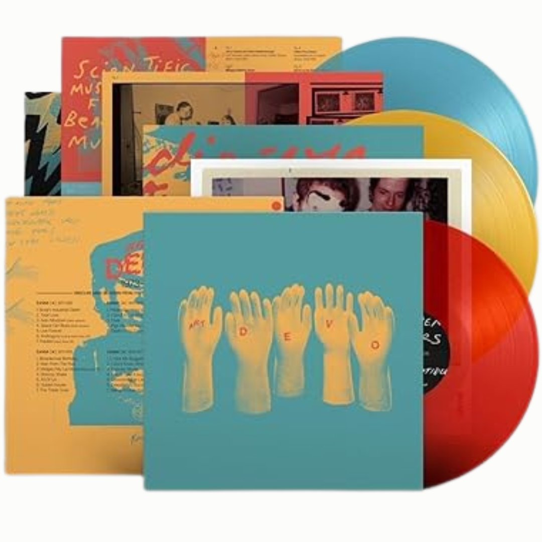 Devo - Art Devo - Limited 'Rubber Gloves' Edition Contains 3LP's on Yellow, Blue & Red Colored Vinyl with Fold-Out Poster - BeatRelease