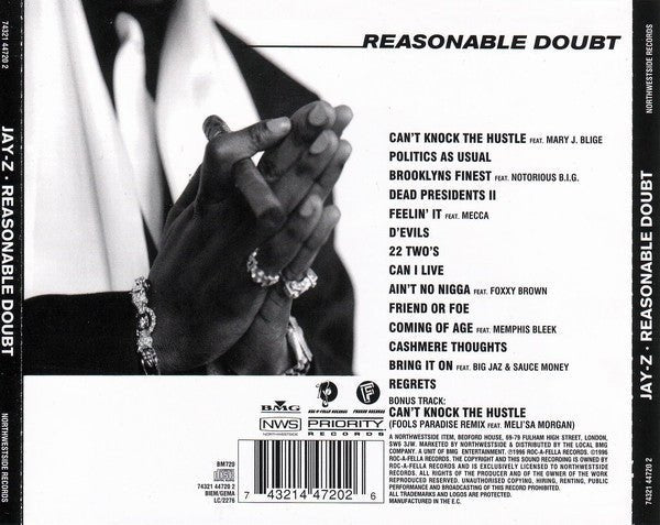 Jay Z - Reasonable Doubt - 1996 / Original Pressing - Used - BeatRelease