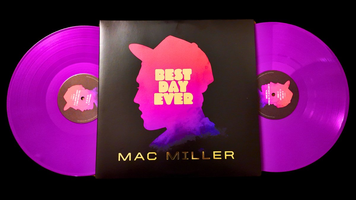 MAC MILLER BEST DAY EVER PURPLE/PINK/RED newest COLOR VINYL LP